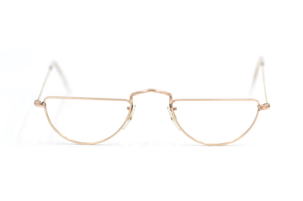 Vintage half eye reading glasses. Library glasses. Gold filled reading glasses. 60s reading glasses.