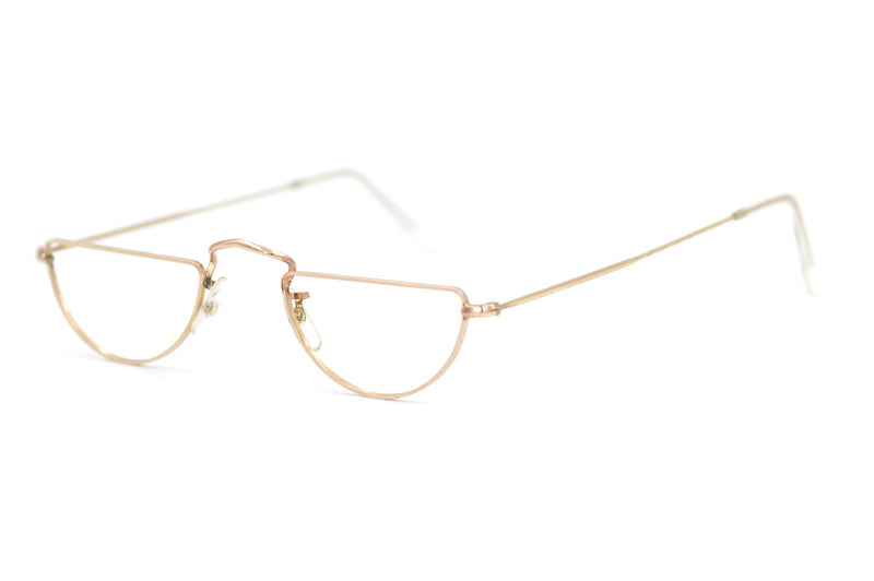 Vintage half eye reading glasses. Library glasses. Gold filled reading glasses. 60s reading glasses.