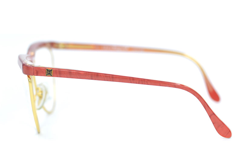 Laura Biagiotti V88 vintage glasses. Red and gold glasses. Red Vintage Glasses. Rare Vintage Glasses.