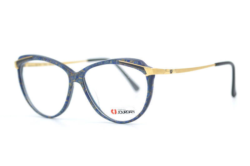 Charles Jourdan 121 395 vintage glasses. Rare vintage glasses. Charles Jourdan glasses. Blue cat eye glasses.