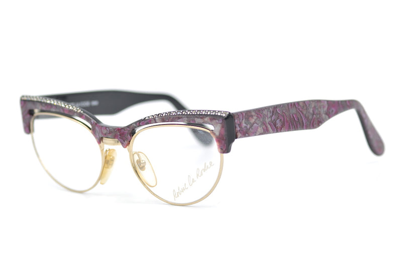 Robert La Roche Combo 5 vintage glasses. Cat eye vintage glasses. Cat eye retro glasses. Purple cat eye glasses. Diamantè cat eye glasses. 