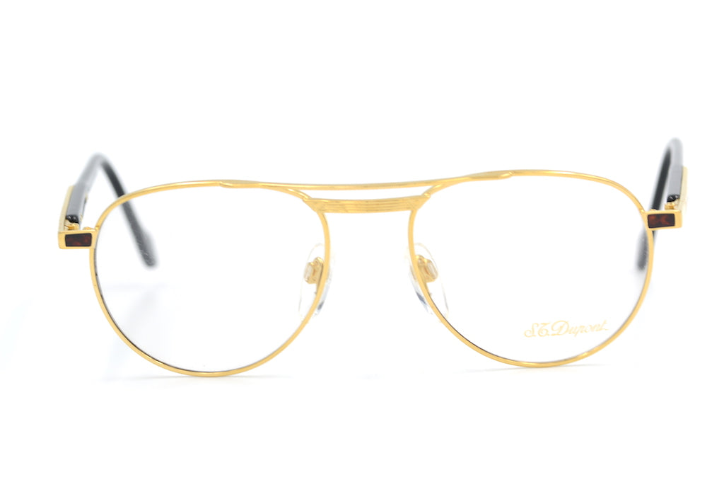 S.T. Dupont D004 Vintage Glasses.  Rare Vintage Glasses. Luxury Glasses. Luxury Eyeglasses. Designer Vintage Glasses. Round Vintage Glasses. Mens Round Glasses. Buy Vintage Glasses Online.  23KT Gold Plated Glasses. Luxury Glasses.