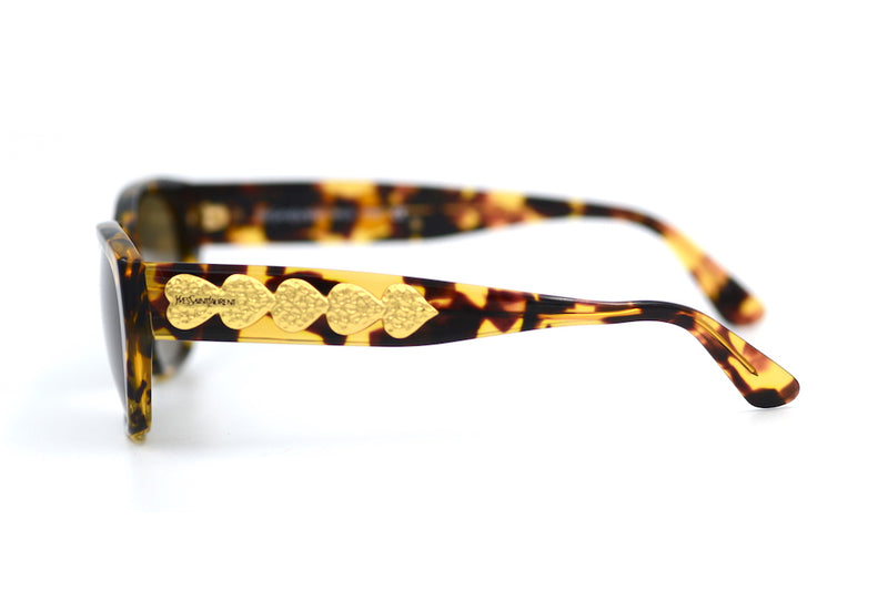 Yves Saint Laurent 6529 vintage sunglasses. YSL sunglasses. YSL love heart detail sunglasses. Rare vintage YSL sunglasses. YSL heart sunglasses. Vintage designer sunglasses.