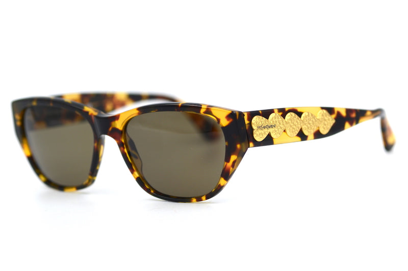 Yves Saint Laurent 6529 vintage sunglasses. YSL sunglasses. YSL love heart detail sunglasses. Rare vintage YSL sunglasses. YSL heart sunglasses. Vintage designer sunglasses.