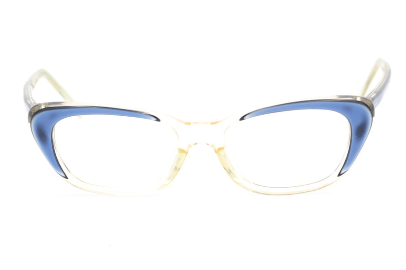 1950s cat eye glasses, 1950s spectacles, blue 1950's glasses, vintage eyewear, vintage spectaclses