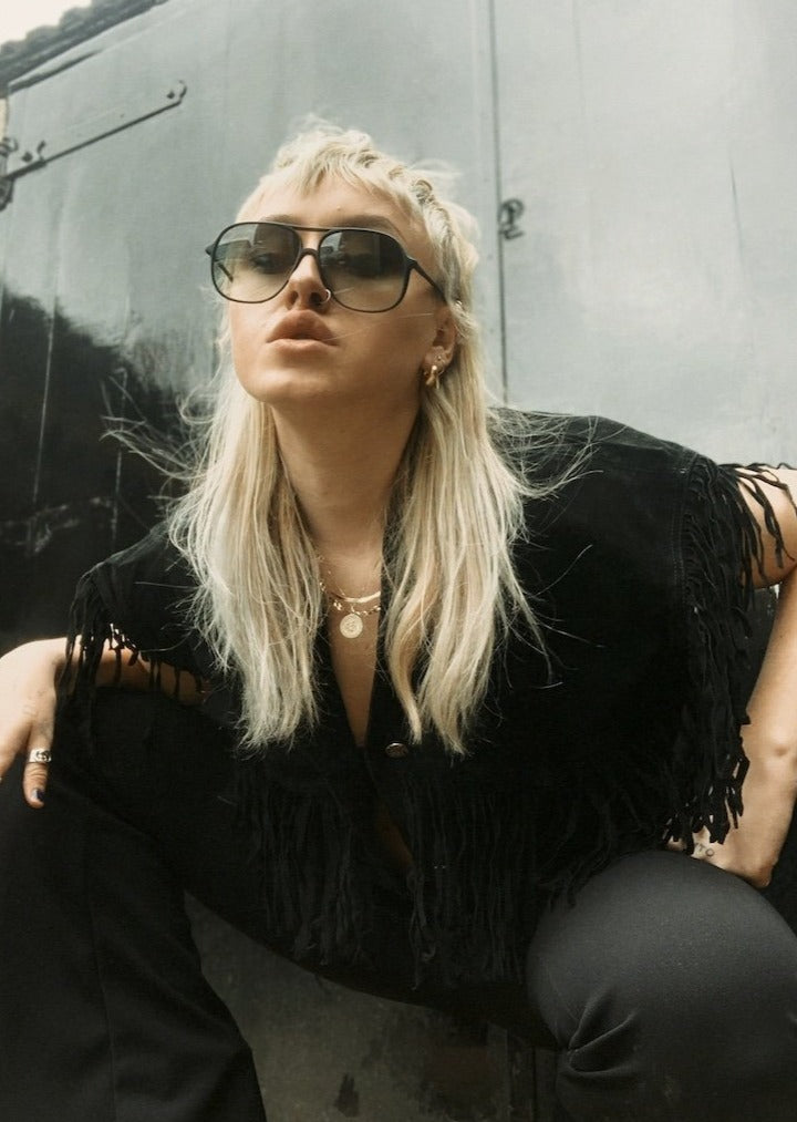 Matte black aviators womens 2025