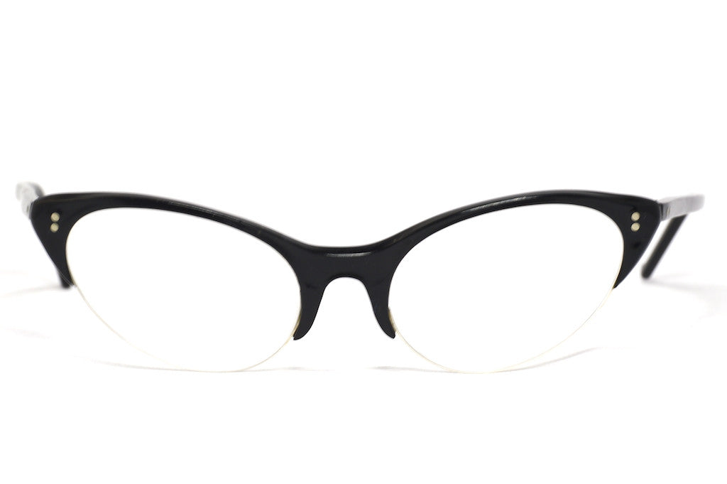1950's / 1960's Black Supra Vintage Cat Eye Glasses