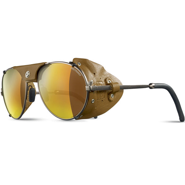 Julbo Cham Glacier Classic Brass Fawn Alpine Glasses, Mountaineering Glasses, Leather Side Shields